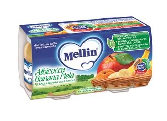 Mellin omogeneizzato albicocca banana mela 100 g 2 pezzi