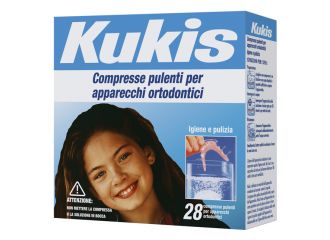Kukis cleanser 28 compresse per pulizia apparecchi ortodontici