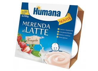 Humana merenda al latte gusto fragola 100 g 4 pezzi