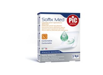 Cerotto pic soffix med in tnt con tampone centrale assorbente sterile monouso 10x8 cm antibatterico 5 pezzi