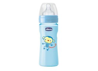 Chicco biberon well being colorato in polipropilene boy da 250 ml medium silicone