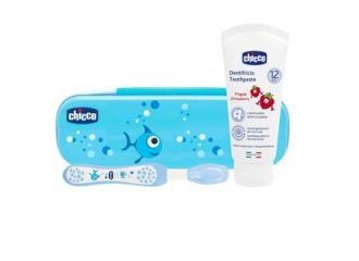 Chicco set dentale azzurro con fluoro