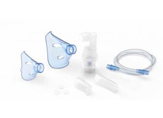 Soffio cube kit accessori ricambio con ampolla, boccaglio e focella nasale, maschera pediatrica e adulti, tubello e filtri di ricambio e borsa porta accessori