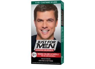 Just for men shampoo colorante h45 castano scuro attivatore chiaro 38,5 ml + base colore 27,5 ml