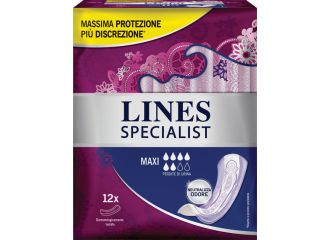 Lines specialist maxi x 12 ausilio assorbente sagomato utilizzabile con l'ausilio di mutanda elasticizzata riutilizzabile