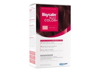 Bioscalin nutricolor plus 5,6 mogano crema colorante 40 ml + rivelatore crema 60 ml + shampoo 12 ml + trattamento finale balsamo 12 ml