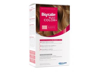 Bioscalin nutricolor plus 7,3 biondo dorato crema colorante 40 ml + rivelatore crema 60 ml + shampoo 12 ml + trattamento finale balsamo 12 ml