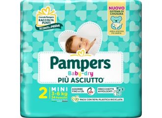 Pampers baby dry pannolino downcount mini 24 pezzi