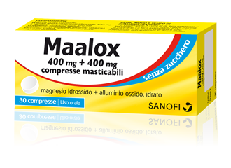 Maalox 400 mg + 400 mg compresse masticabili senza zucchero