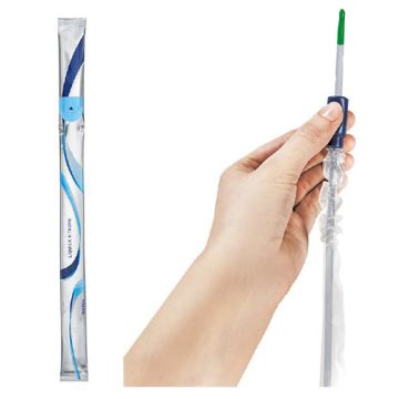 Catetere vescicale autolubrificante liquick x-treme rivestimento idrofilo diametro ch14 lunghezza 40 cm punta ergothan 2 fori sfalsati 30 pezzi