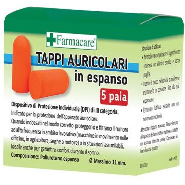 Tappi auricolari espanso 5 paia