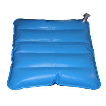 Cuscino antidecubito ad aria/acqua dimensioni 41x41cm, applicabile su sedie da comodo o su carrozzelle camera d'aria in pvc atossico elettrosaldato, patta antiscivolo in pvc