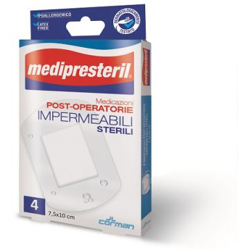 Medicazione medipresteril post operatoria impermeabile sterile 10x15cm 4 pezzi