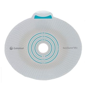 Placca per urostomia colostomia ileostomia sensura mio click sistema a due pezzi flangia 70 mm foro ritagliabile 10-65 mm 5 pezzi