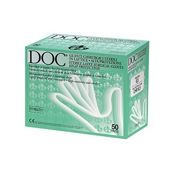Guanto chirurgico in lattice superficie microruvida talcato 50 paia articolo chr 8