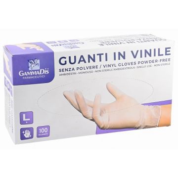 Guanti vinile senza polvere large 100 pezzi
