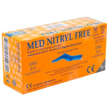 Guanti nitrile senza polvere large 100 pezzi