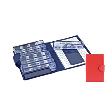 Portapillole settimanale medidos rosso apertura/chiusa in velcro 10,5x15,5x2,5 cm