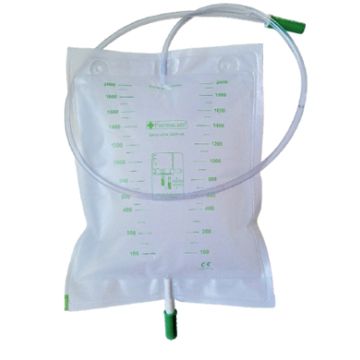 Sacca da letto per raccolta urina da 2 litri con scarico tubo 130 cm 10 pezzi